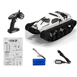  ماشین کنترلی شارژی تانک پلیس آفرود سفید آب و خاک Remote Control Off-Road Police Tank 1:12 -اسباب بازی
